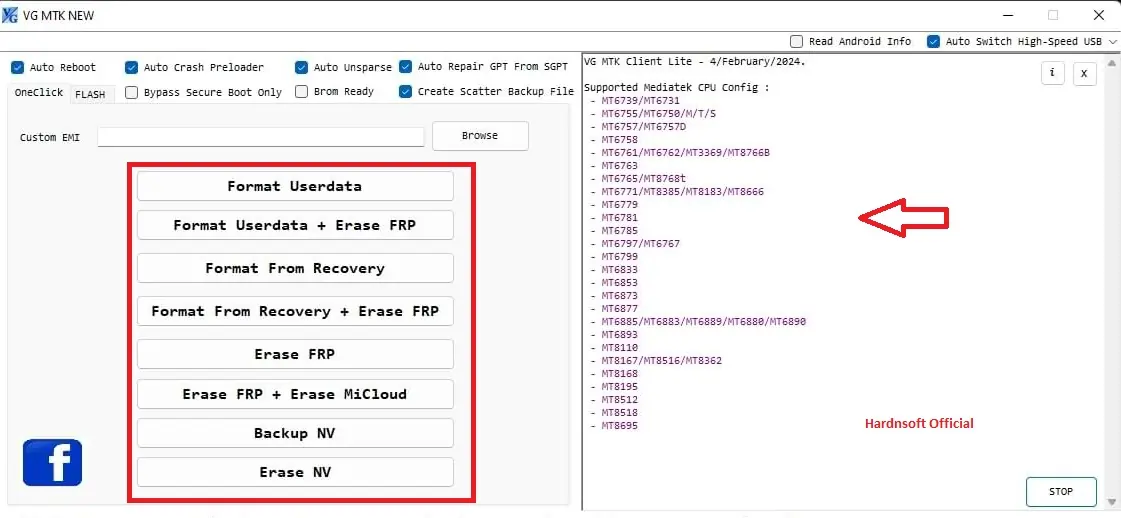 VG MTK New Tool 2024 Erase FRP/MI-Cloud Download Free Latest Version