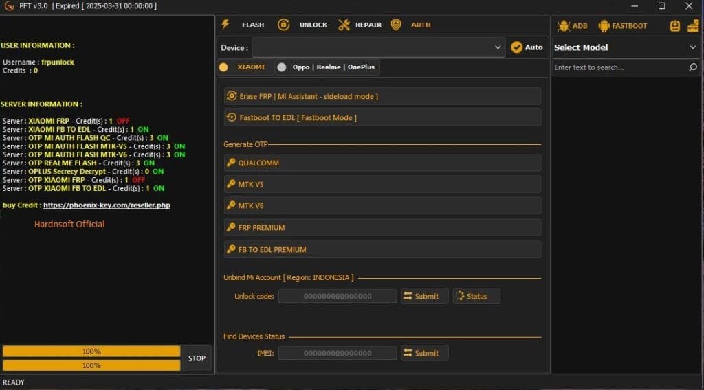 PFT Phoenix FlashTool 2025